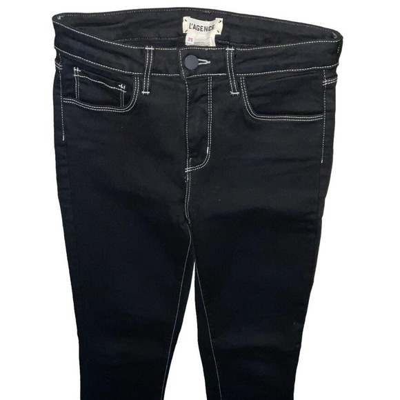 L'Agence Mid-Rise Skinny Leg Jeans Black Sz. XS / 25 - Picture 4 of 14
